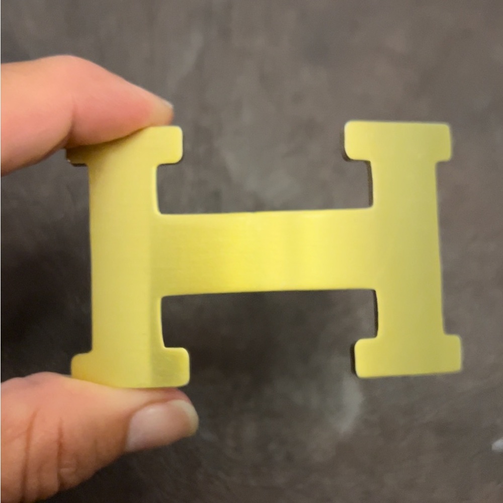 Authentic Hermes gold belt buckle. H style
